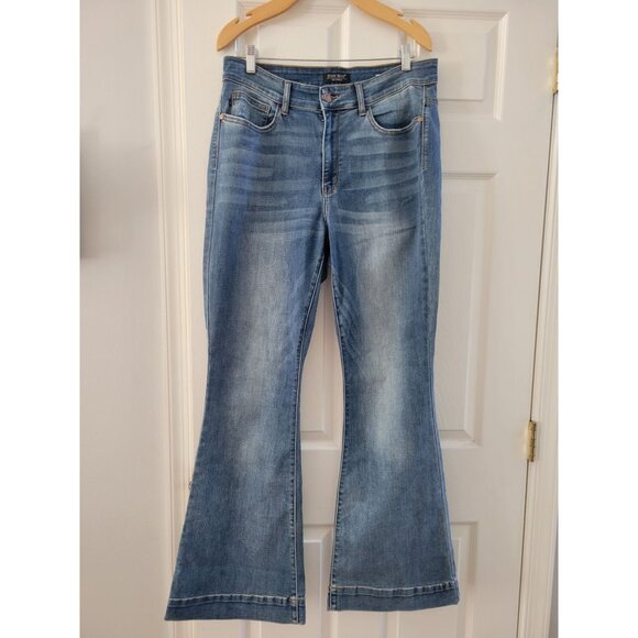 Judy Blue Los Angeles Blue Denim Trouser Flare Jeans Stretch Plus size 16W - Picture 1 of 8